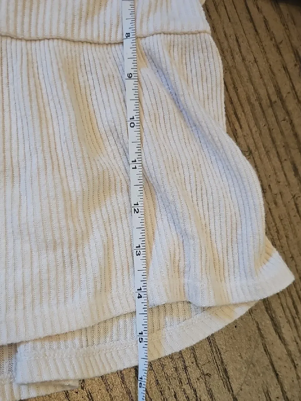 Ribbed Peplum Henley Top - Creams Size XS 4/5